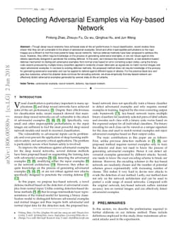 Detecting Adversarial Examples via Key-based Network