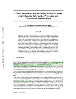 A Novel Framework for Recurrent Neural Networks with Enhancing
  Information Processing and Transmission between Units