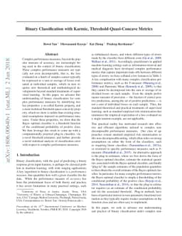 Binary Classification with Karmic, Threshold-Quasi-Concave Metrics