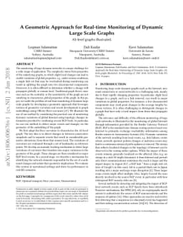 A Geometric Approach for Real-time Monitoring of Dynamic Large Scale
  Graphs: AS-level graphs illustrated