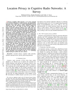 Location Privacy in Cognitive Radio Networks: A Survey