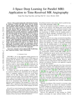k-Space Deep Learning for Parallel MRI: Application to Time-Resolved MR
  Angiography