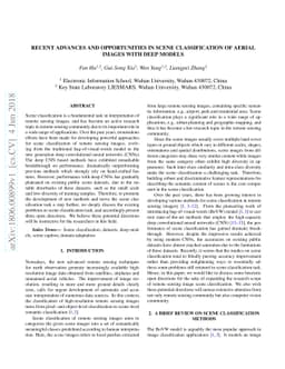 Recent advances and opportunities in scene classification of aerial
  images with deep models
