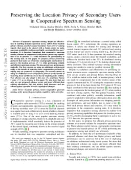 Preserving the Location Privacy of Secondary Users in Cooperative
  Spectrum Sensing