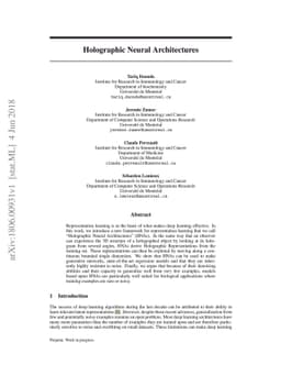 Holographic Neural Architectures