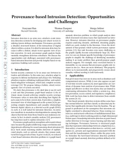 Provenance-based Intrusion Detection: Opportunities and Challenges