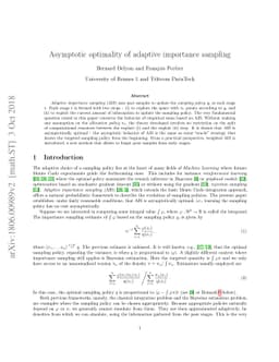 Asymptotic optimality of adaptive importance sampling