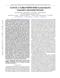 GANAX: A Unified MIMD-SIMD Acceleration for Generative Adversarial
  Networks