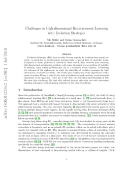 Challenges in High-dimensional Reinforcement Learning with Evolution
  Strategies