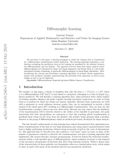 Diffeomorphic Learning