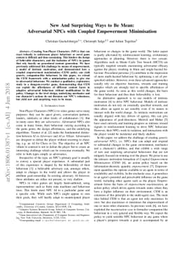 New And Surprising Ways to Be Mean. Adversarial NPCs with Coupled
  Empowerment Minimisation