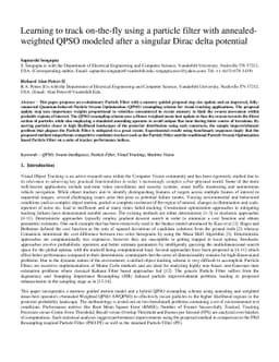 Learning to track on-the-fly using a particle filter with annealed-
  weighted QPSO modeled after a singular Dirac delta potential