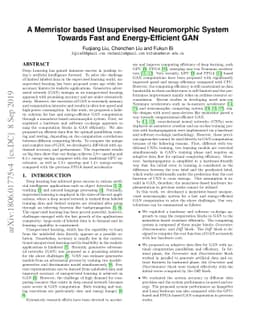 A Memristor based Unsupervised Neuromorphic System Towards Fast and
  Energy-Efficient GAN
