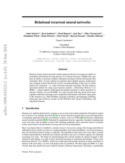 Relational recurrent neural networks