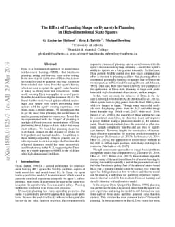 The Effect of Planning Shape on Dyna-style Planning in High-dimensional
  State Spaces
