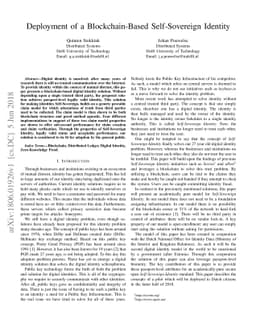 Deployment of a Blockchain-Based Self-Sovereign Identity