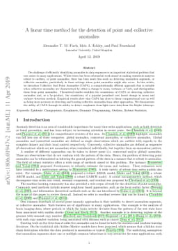A linear time method for the detection of point and collective anomalies