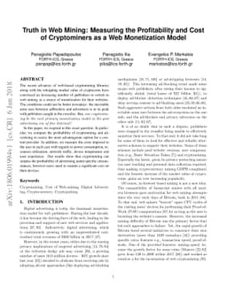 Truth in Web Mining: Measuring the Profitability and Cost of
  Cryptominers as a Web Monetization Model
