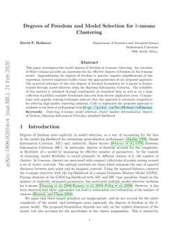 Degrees of Freedom and Model Selection for k-means Clustering