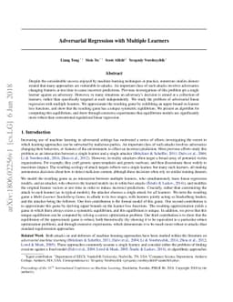 Adversarial Regression with Multiple Learners