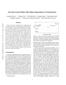 Fast and Accurate Online Video Object Segmentation via Tracking Parts