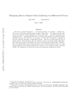 Mitigating Bias in Adaptive Data Gathering via Differential Privacy