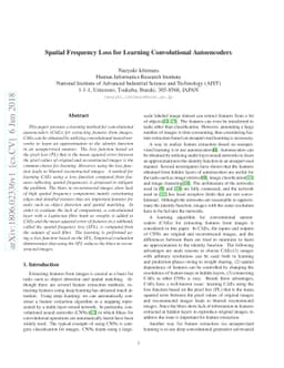 Spatial Frequency Loss for Learning Convolutional Autoencoders