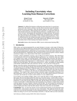Including Uncertainty when Learning from Human Corrections