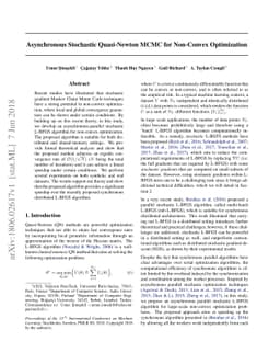 Asynchronous Stochastic Quasi-Newton MCMC for Non-Convex Optimization