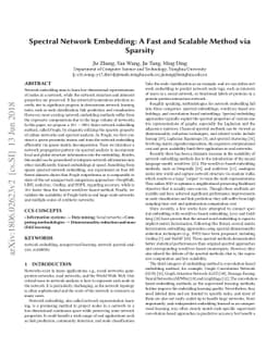 Spectral Network Embedding: A Fast and Scalable Method via Sparsity