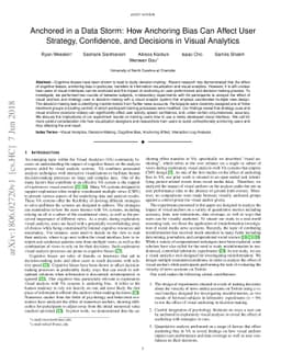 Anchored in a Data Storm: How Anchoring Bias Can Affect User Strategy,
  Confidence, and Decisions in Visual Analytics