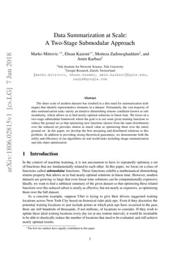 Data Summarization at Scale: A Two-Stage Submodular Approach