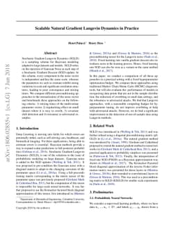 Scalable Natural Gradient Langevin Dynamics in Practice
