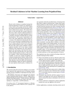 Residual Unfairness in Fair Machine Learning from Prejudiced Data