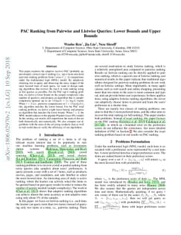PAC Ranking from Pairwise and Listwise Queries: Lower Bounds and Upper
  Bounds