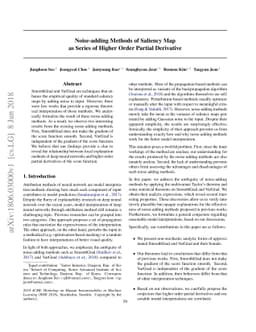 Noise-adding Methods of Saliency Map as Series of Higher Order Partial
  Derivative