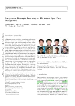 Large-scale Bisample Learning on ID Versus Spot Face Recognition