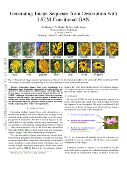 Generating Image Sequence from Description with LSTM Conditional GAN