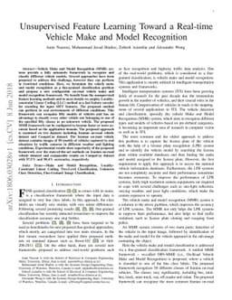 Unsupervised Feature Learning Toward a Real-time Vehicle Make and Model
  Recognition