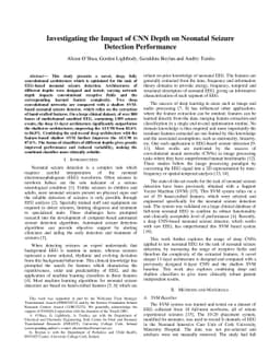 Investigating the Impact of CNN Depth on Neonatal Seizure Detection
  Performance