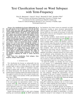 Text Classification based on Word Subspace with Term-Frequency