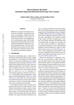 Hearst Patterns Revisited: Automatic Hypernym Detection from Large Text
  Corpora