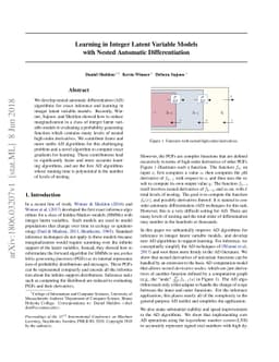 Learning in Integer Latent Variable Models with Nested Automatic
  Differentiation