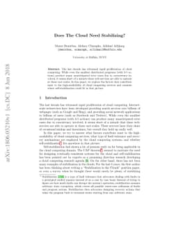 Does The Cloud Need Stabilizing?