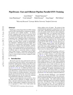 PipeDream: Fast and Efficient Pipeline Parallel DNN Training