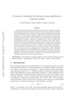 Covariance constraints for stochastic inverse problems of computer
  models