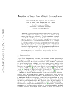 Learning to Grasp from a Single Demonstration