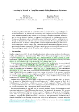 Learning to Search in Long Documents Using Document Structure