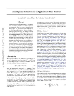 Linear Spectral Estimators and an Application to Phase Retrieval