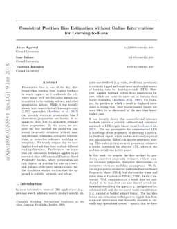 Consistent Position Bias Estimation without Online Interventions for
  Learning-to-Rank
